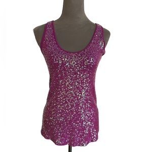 Charlotte Russe pink sequined tank. Size M